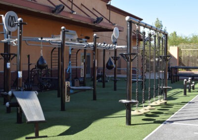 Outdoor fitness training turf area at Fitness 1440 Gilbert