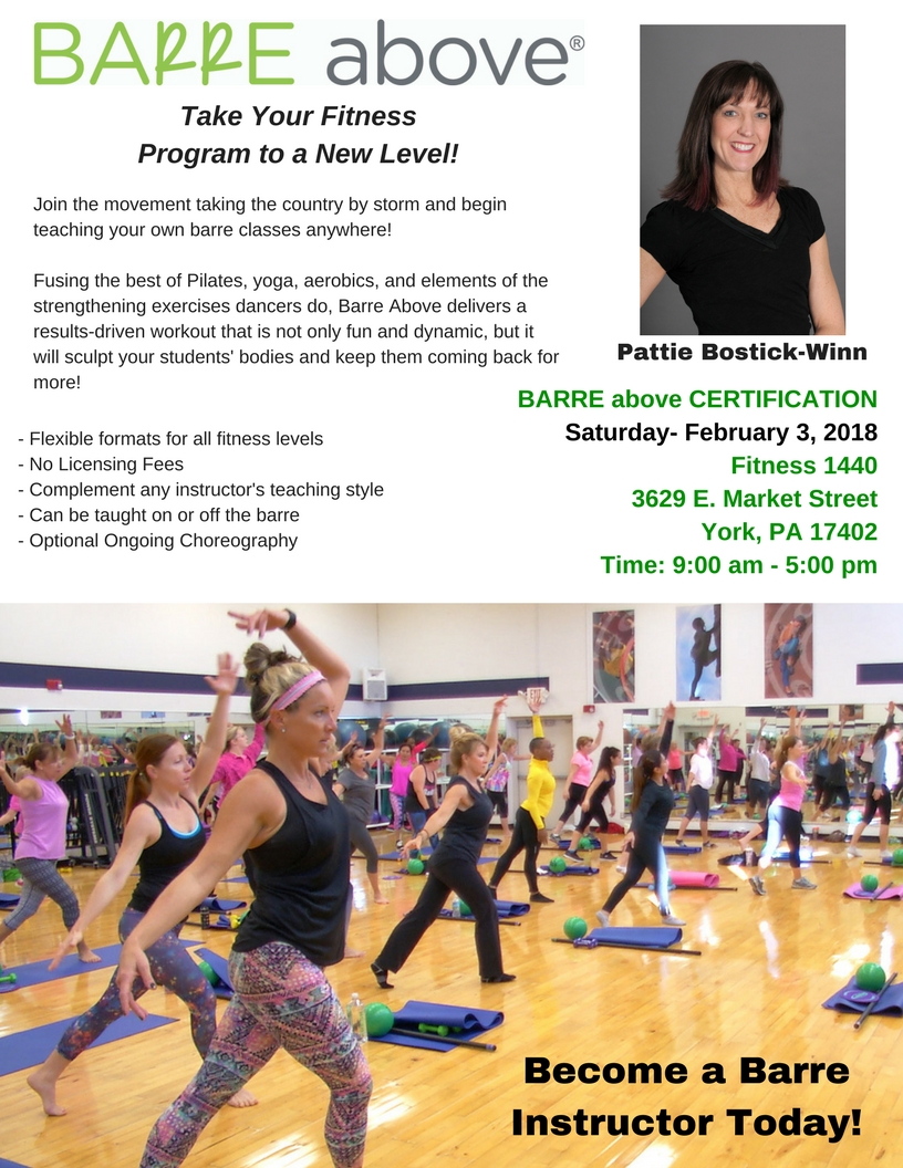Become a Barre Above Instructor! - Fitness 1440 York, PA